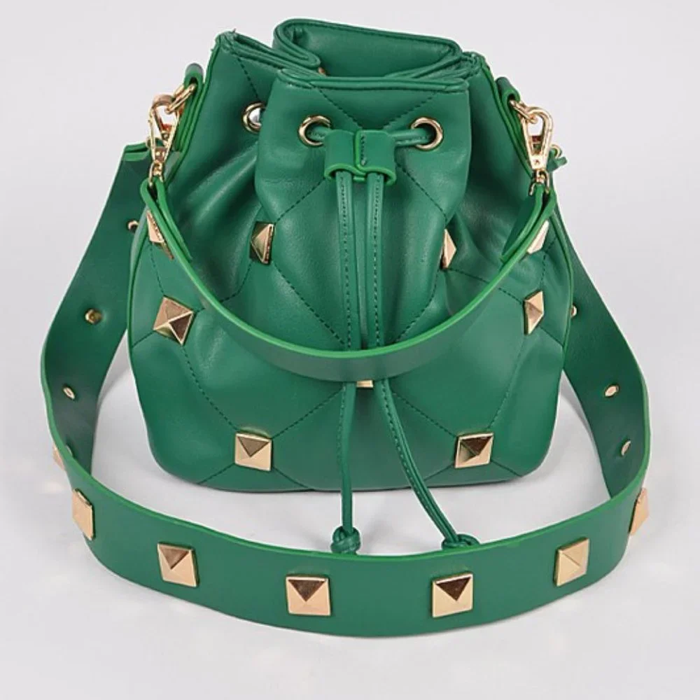 Quilted Studded Satchel Bag - Picture 1 of 4